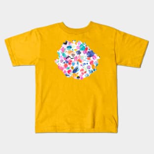 Painterly Scribbles White Kids T-Shirt